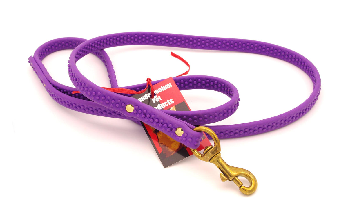 4ft - 5/8 in Super Grip Biothane Leash - Amethyst with Brass Oversize Swivel Snap