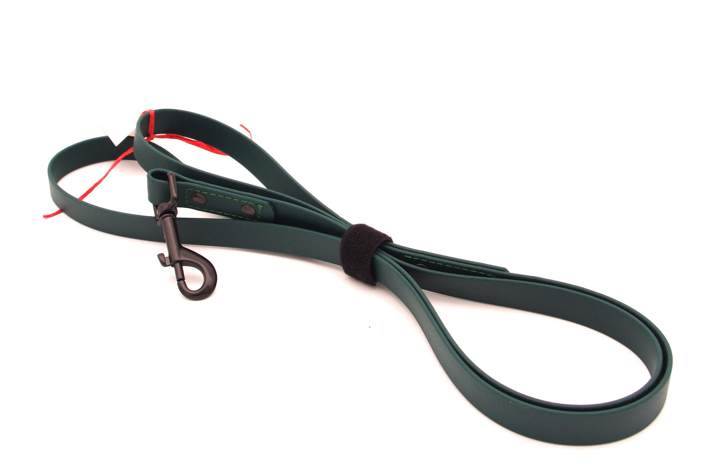 5ft - 3/4 inch biothane leash - Hunter Green with Black Hardware