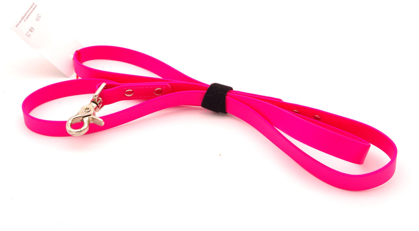 5ft - 3/4 inch biothane leash - Hot Pink with Nickel Scissor Snap