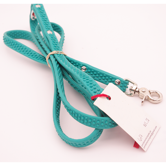6ft Teal Grippy Biothane Leash with Scissor Snap