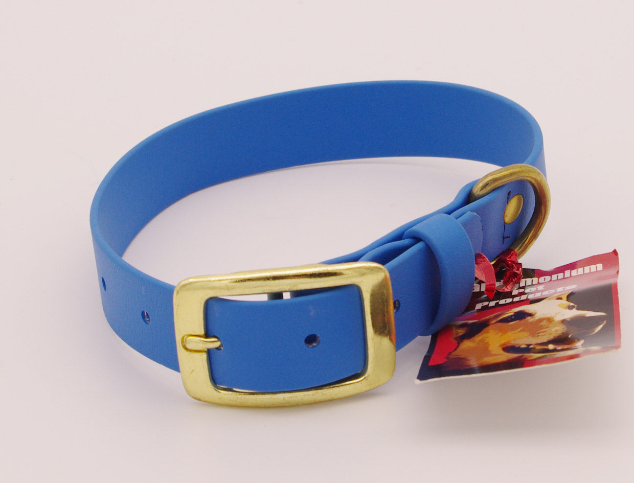 Medium - 1 inch - Sky Blue with Brass Plated Hardware