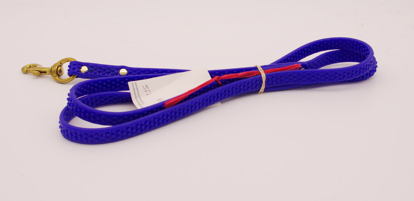 5 ft Blue Grippy Leash with Oversize Brass Swivel Snap