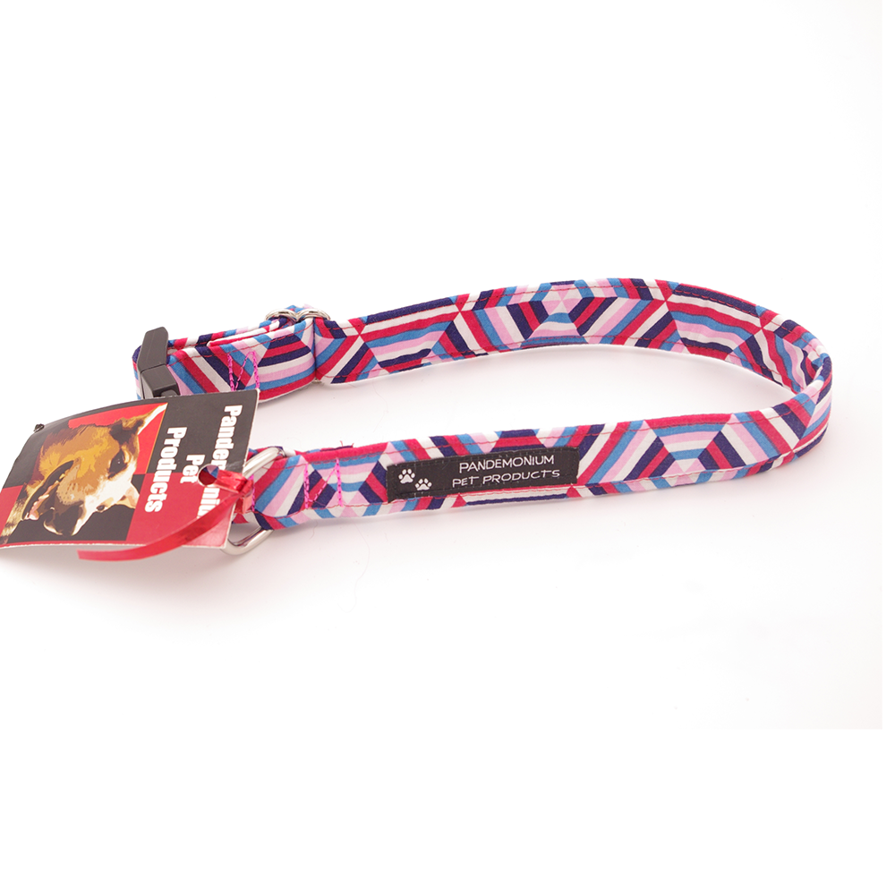 Pink Geometric - Medium, 1" wide collar