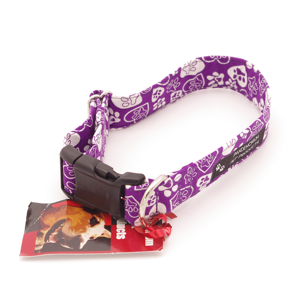 Purple Paws - Medium, 1" wide collar