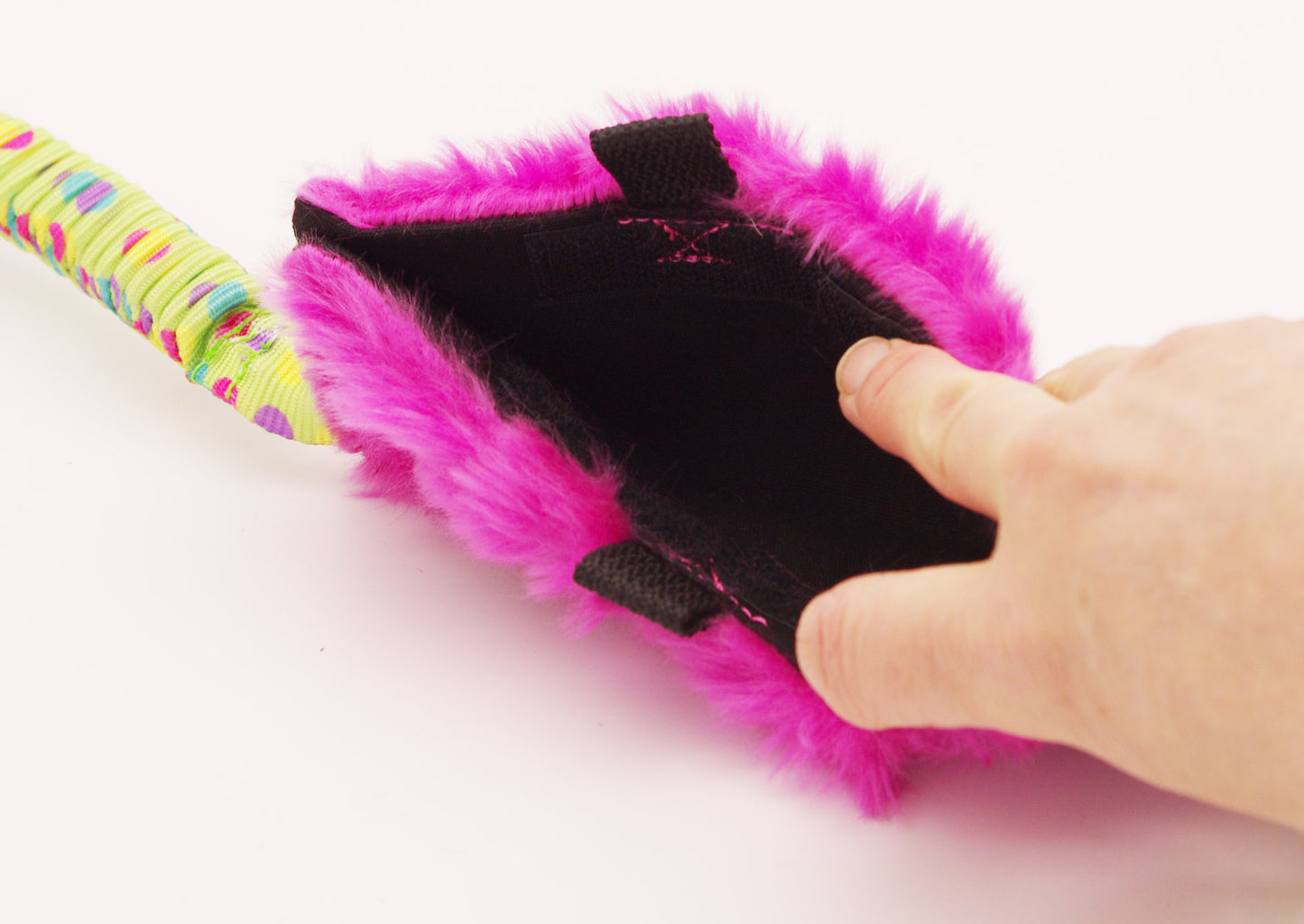 Green Berry Shorty with a Faux Fur Pocket Cuff