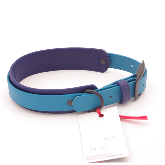 Medium Large Blue Biothane Collar