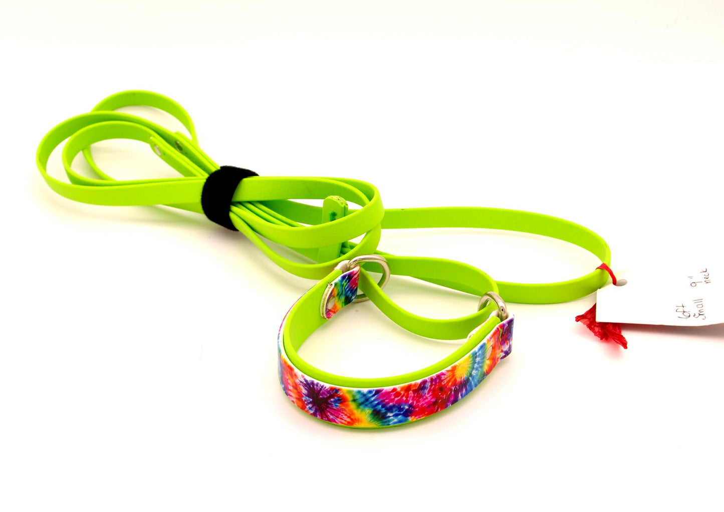 Small - Tye-Dye UV Martingale Slip Lead: Double-Layered Collar: 9 inch + neck