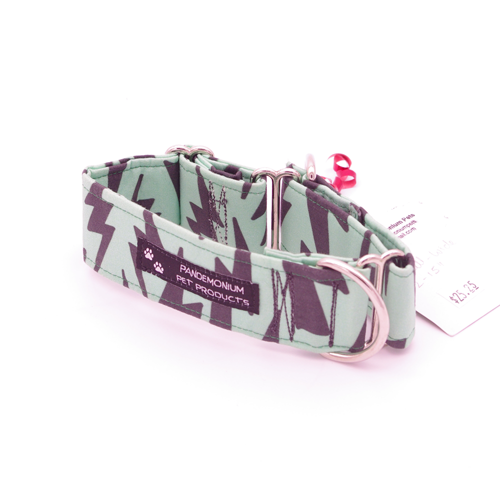 Green Lightning - Small, 1.5" wide martingale