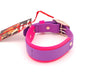 Medium - 1.5 inch wide - double layer biothane - Hot Pink and Amethyst with nickel Hardware - 12 - 16 inches