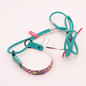 Martingale Leash - Flowers (UV printed) neck and Teal Rope leash