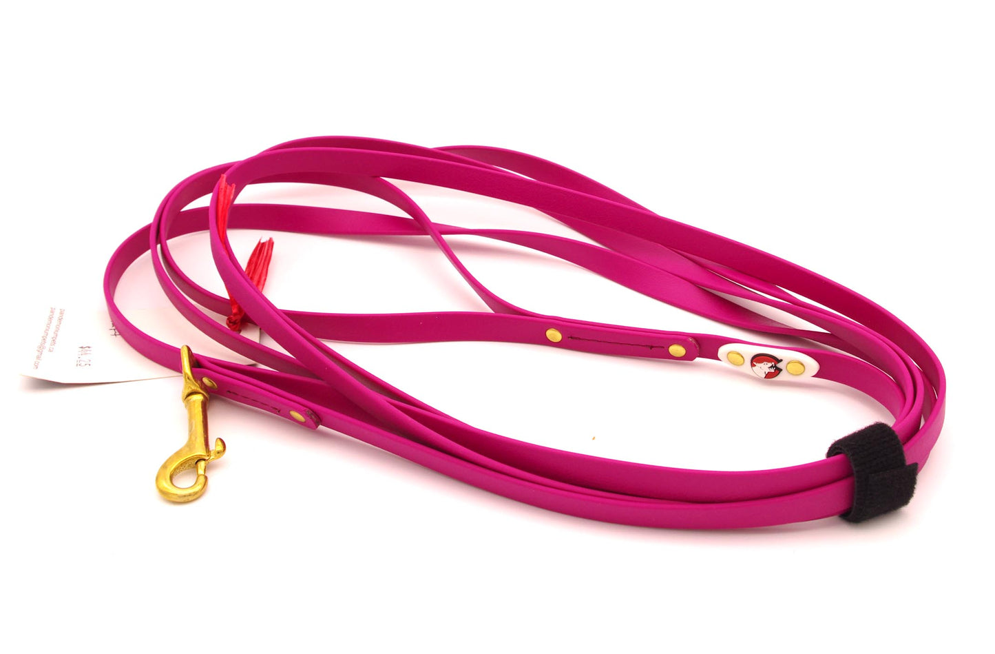 Magenta - 12 ft, 1/2 inch wide, biothane leash with Brass Hardware and Light Weight Clip