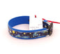 Medium 1.5 inch wide, Double Layer UV printed Biothane - Starry Night - 16 - 19 inches, Black hardware