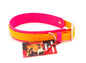 Large - 1.5 inch wide - double layer biothane - Hot pink and creamsicle with nickel Hardware - 19-25 inches