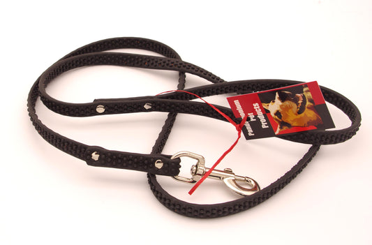 5ft - 5/8 in Super Grip Biothane Leash - Black with Nickel Plate Oversize Swivel Snap