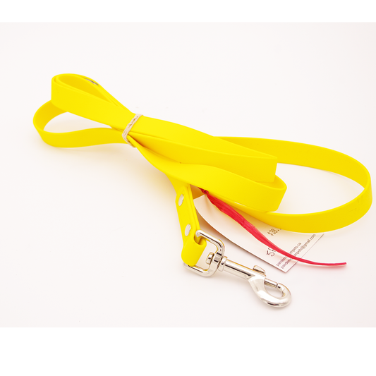 5 ft Yellow Biothane Leash with Swivel Snap