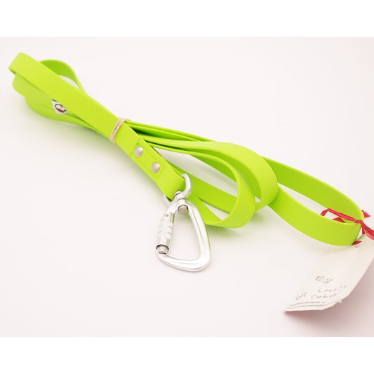 6 ft Lime Green Biothane Leash with Locking Carabiner snap