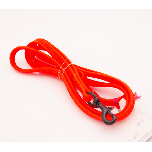 6 ft Neon Orange Grippy Biothane with Oversized Black Swivel Snap