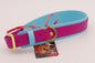 1.5 inch double layer collar - Magenta and Baby Blue with Brass Plated Hardware