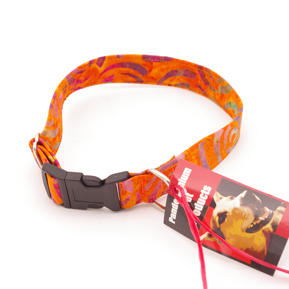 Orange Batik - Medium, 1" wide collar