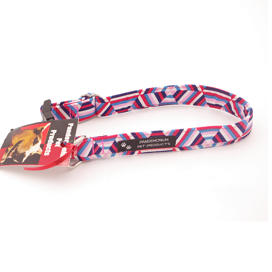 Pink Geometric - Medium, 1" wide collar