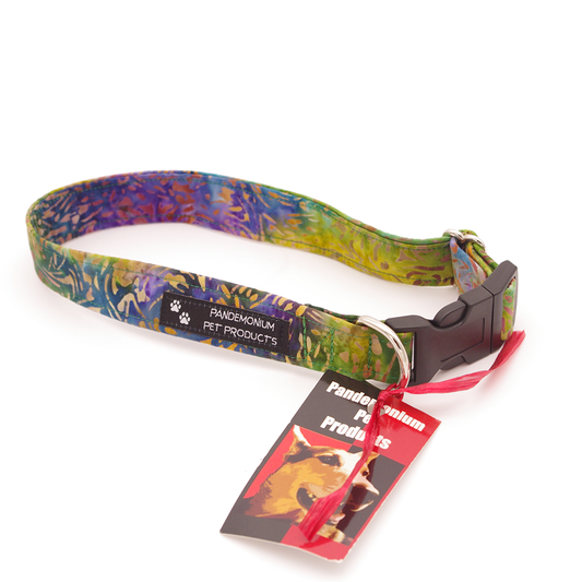 Multi Colour Batik - Medium, 1" wide collar