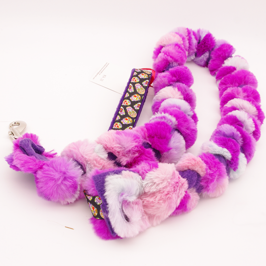 Tug Leash: Pink and Purple with Sugar Skulls and Swivel Snap