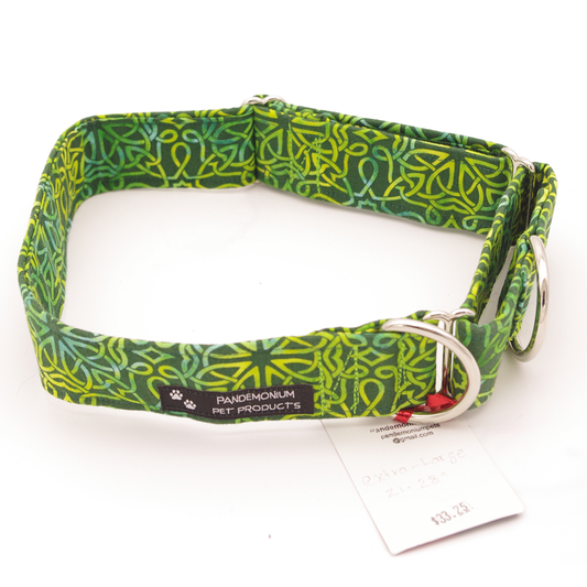 Xtra Large, 2 Inch wide, Green Celtic Martingale