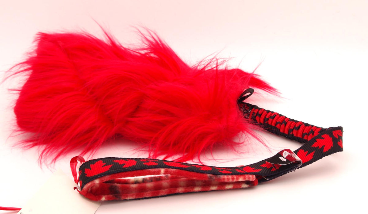 Bottle Tug - Red Faux with Maple Strapping