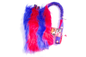 Bottle Tug - Red and Blue Stripped Faux with Blue Strapping