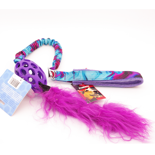 Purple Drag Football with Pink Tibetan Lamb Tail