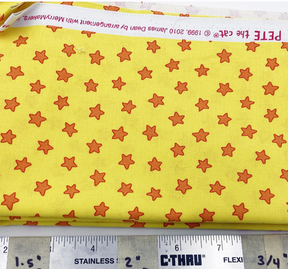 Small red stars on yellow