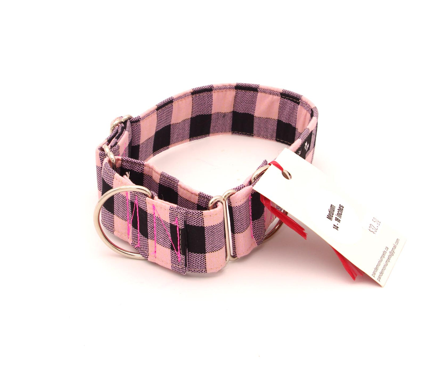 Medium - 1.5 inch wide - Pink Plaid