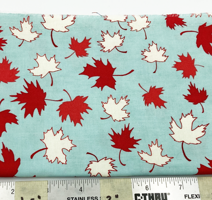 Maple Leaves on Light Blue