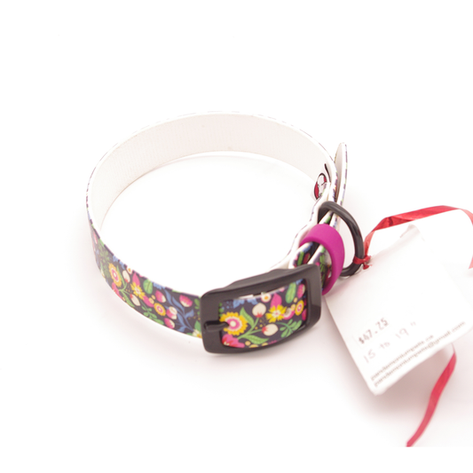 1 inch wide Flower pattern UV printed biothane