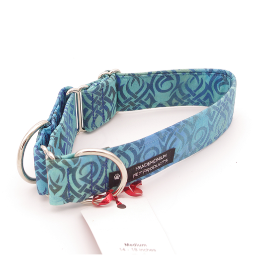 Blue Celtic Batik - Medium, 1.5" martingale