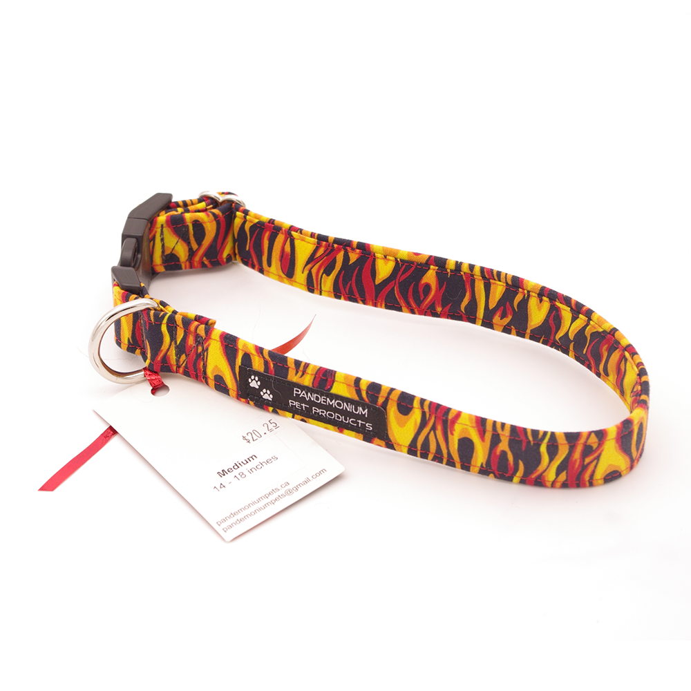 Flames - Medium, 1" wide collar