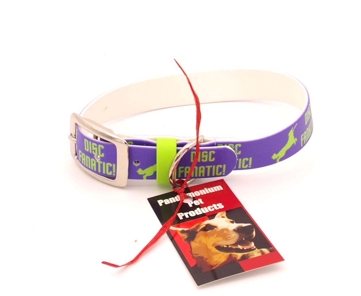 Medium - 1 inch wide - UV printed Biothane - Disc Fanatic - Nickel Hardware