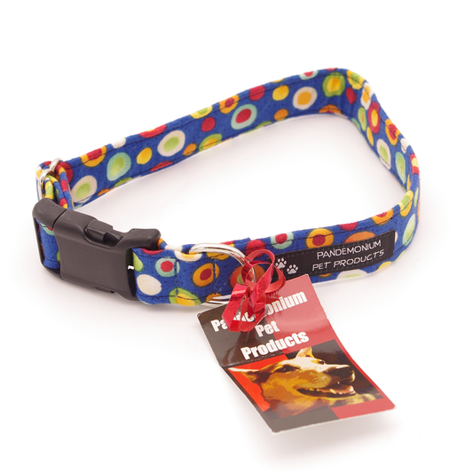 Multi-Colour Polka Dots - Medium, 1" wide collar