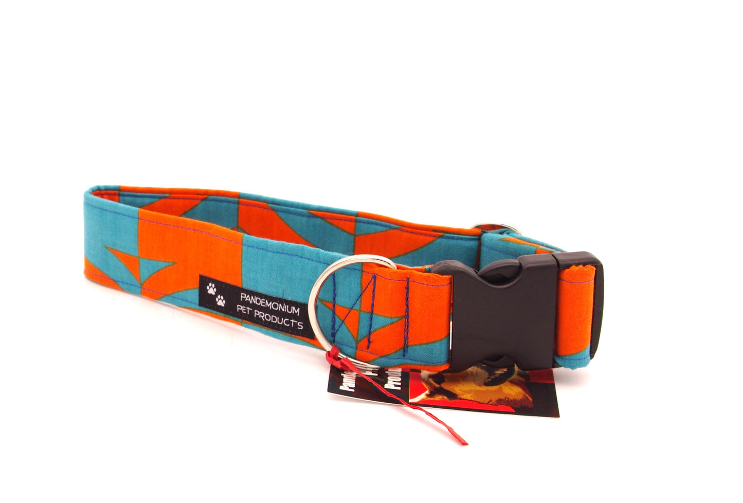 Medium - 1.5 inch - Teal and Orange Geometric