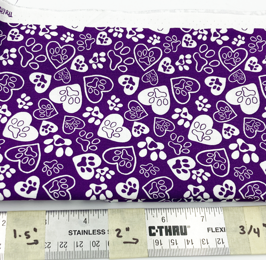 Purple Paw Print Martingale