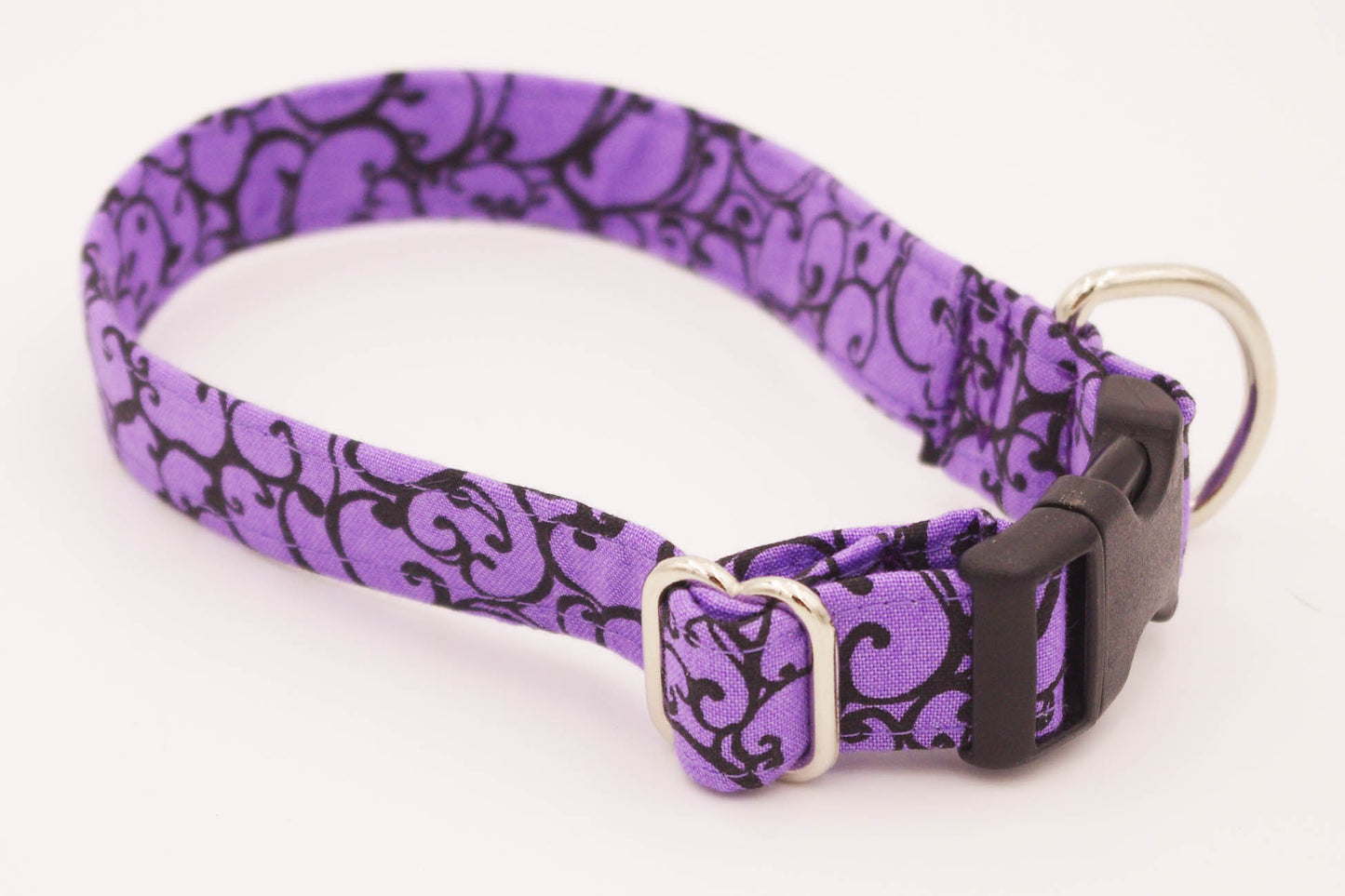Purple Scrolls Fabric Collar