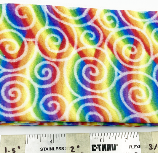 Rainbow with white swirls