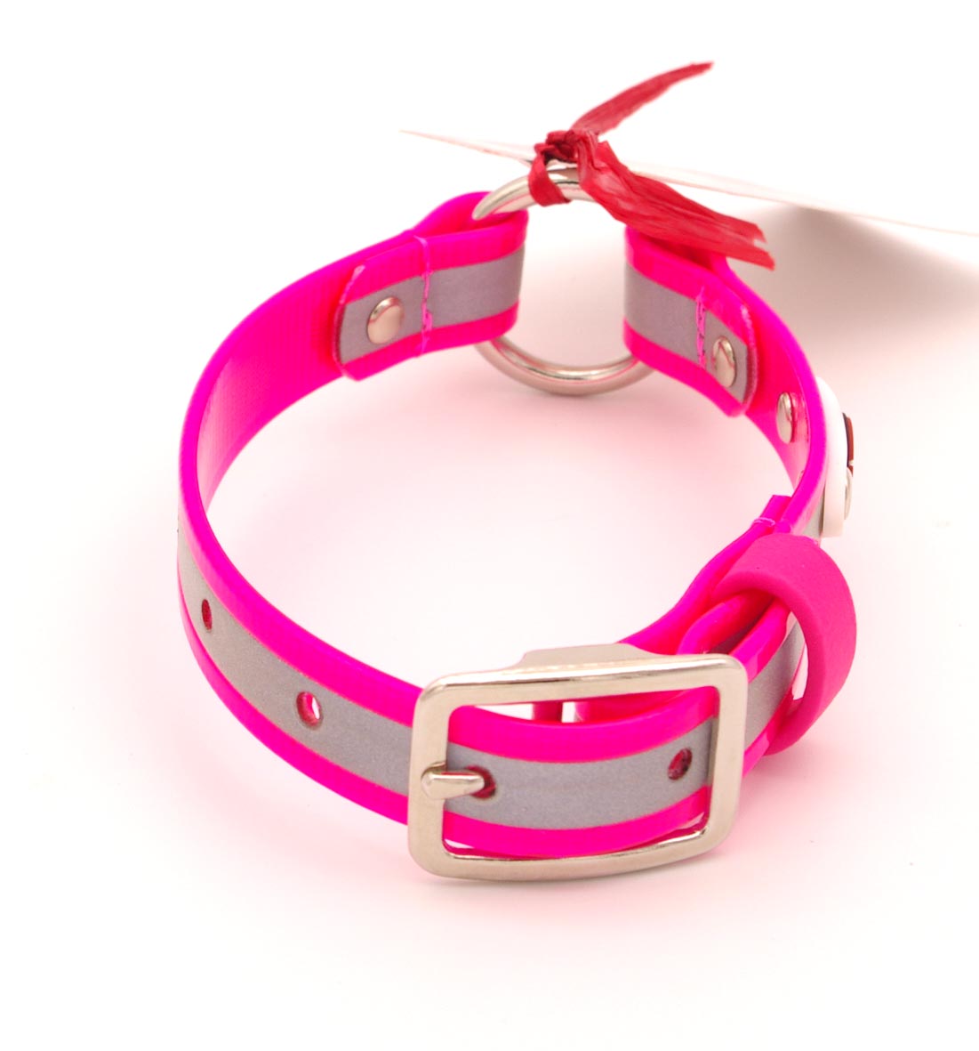 Small (10 - 14 in) - 3/4 inch - Pink Reflective Hunting Collar