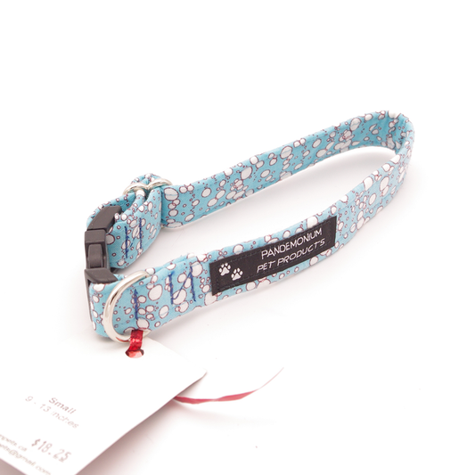 Blue Bubbles - Small, 3/4" wide collar