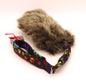 Small Bottle Tug - Brown Faux with rainbow paw strapping