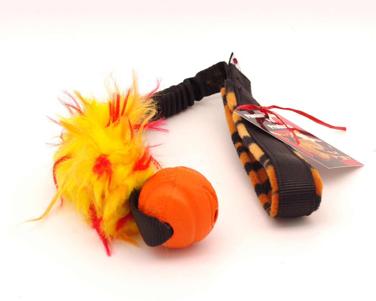 Small Chuck-It Bungee Tug - Shorty - Yellow and Red Faux with Black Strapping