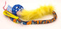 Small Holee Classic Length Tug with Faux Fur Cuff - Yellow Faux, Blue Ball and Blue Wave strapping