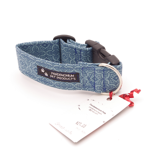 Blue Mosaic - Small, 1.5" wide collar