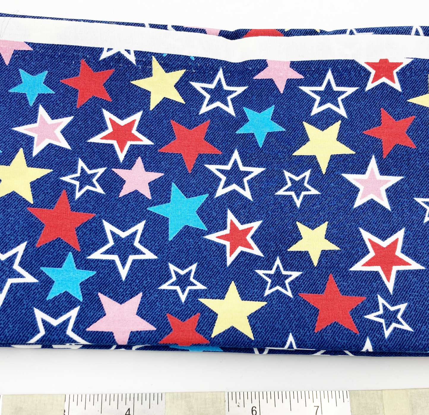 Multicolour Stars on Faux Denim