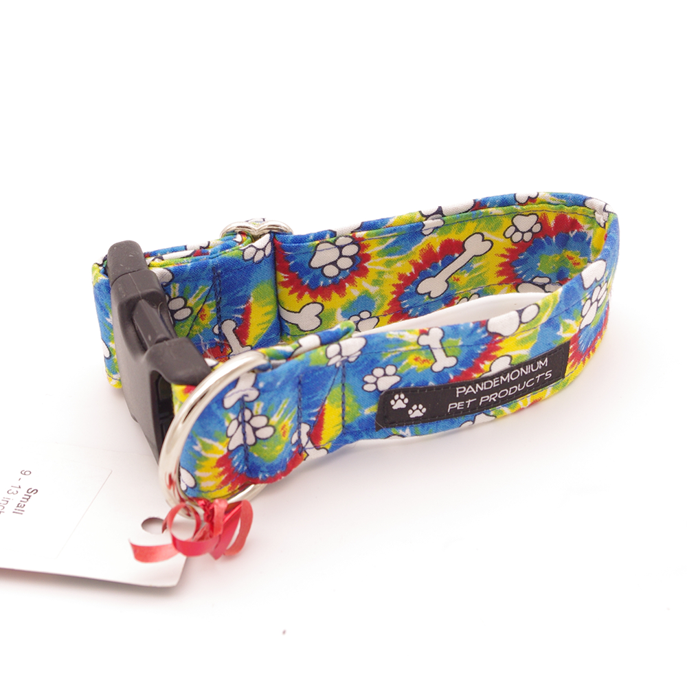 Tye Dye Paws - Small, 1.5" wide collar